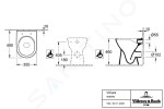 VILLEROY & BOCH - ViCare Stojící WC, zadní odpad, Rimless, CeramicPlus, alpská bílá 4683R0R1