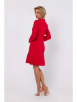 Dámské šaty se skládaným spodním lemem M752 Červená - MOE červená XL