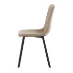 Židle jídelní, cappuccino samet, kov černý mat