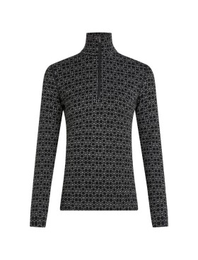 ICEBREAKER Wmns Merino 260 Tech Vertex LS Half Zip AlpGeo, Black/Snow/J (vzorek) velikost: S