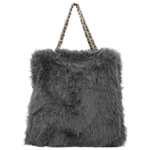 Módní dámská plyšová kabelka do ruky Lilith, šedá