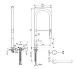 IDEAL STANDARD - Gusto Dřezová baterie s flexibilním ramenem a sprškou, 2-otvorová instalace, kartáčované zlato/černá BD425A2