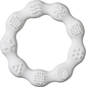 Kousátko kolečko silikon 8cm bílé v sáčku 11x15cm 3m+