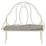 Maileg Vintage lavice pro zvířátka Maileg Off white, krémová barva, kov, textil