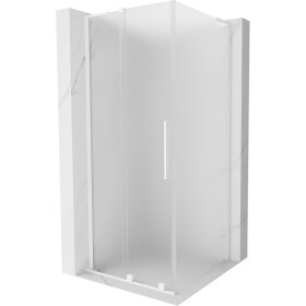 MEXEN/S - Velar L sprchový kout, posuvné dveře 90 x 90, dekor, bílá 871-090-090-33-20