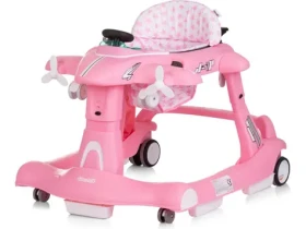 CHIPOLINO Chodítko interaktivní Airplane 3v1 růžová / od 6 měsíců (PRAP02404PI)