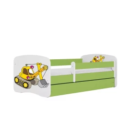 Dětská postel Babydreams+SZ+M zelená 80x180 Bagr