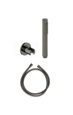 Vanový set SAT Dark s držákem sprchy a sprchovou hadicí PVD Gun Metal SATBSVSDA SATBSVSDA
