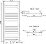 MEXEN - Uran otopný žebřík/radiátor 1200 x 500 mm, 527 W, bílá W105-1200-500-00-20