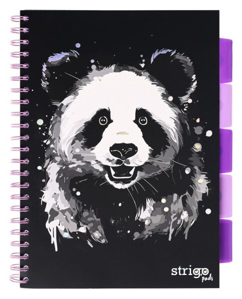 Spirálový blok A4, 100l, 80g, linkovaný - Panda