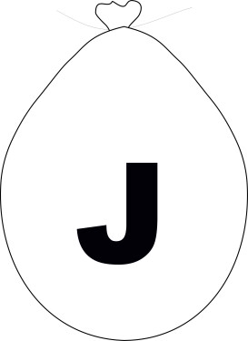 Balónek písmeno J bílé balonky.cz Balónek písmeno J bílé balonky.cz