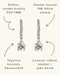 Royal Fashion stříbrné pozlacené náušnice Swarovski DES0150-WG
