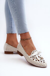 Dámské bílé lodičky s průpletovou mašlí Nestavia 40