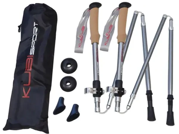 KUBIsport Trekingové hole skládací 5-dílné / Trekingové hole / 5 dílů / 1 pár (05-LTH134K)