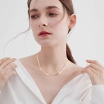 Ocelový náhrdelník Anna Gold, mm plochý had, chirurgická ocel, Zlatá cm