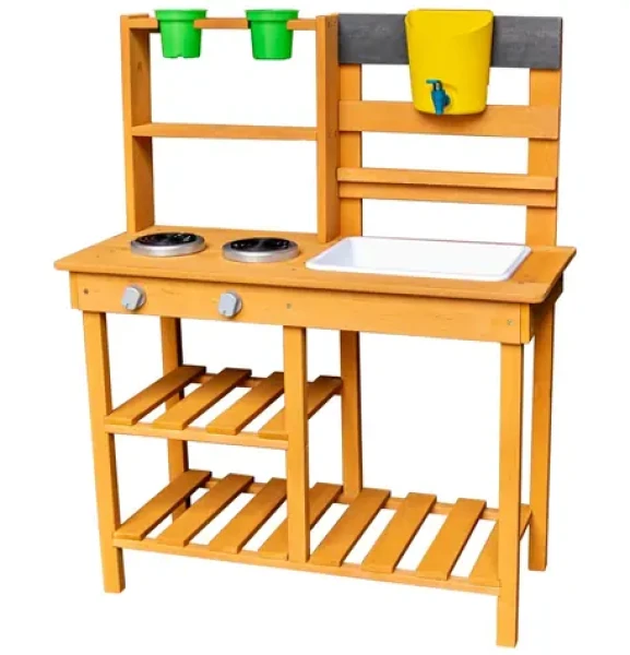 2Kids Toys Dřevěná zahradní kuchyňka s dřezem