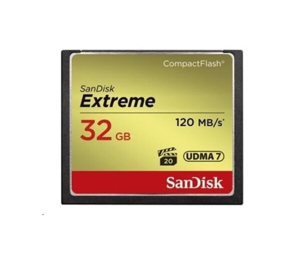 SanDisk Compact Flash 32GB Extreme (R:120/W:85 MB/s) UDMA7 EDF_2107612