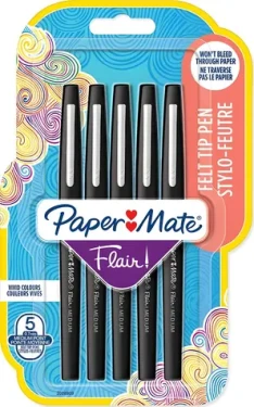 Paper Mate Flair černá / Fix / 5 ks / hrot M (2028909)