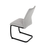 Židle jídelní, světle šedá látka, černé kovové nohy