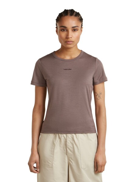 Dámské merino triko s krátkým rukávem ICEBREAKER Wmns 200 Tech Lite SS Crop Slim Tee, Porcini velikost: S
