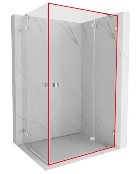 MEXEN - LUNAR (M+D) sklo 80x200 cm 8 mm, transparentní, pravé 834-080-000-00-00-P