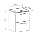 Mereo Leny, koupelnová skříňka s keramickým umyvadlem 50 cm, bíla, nové madlo CN810N