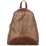 Trendy dámský koženkový kabelko-batůžek Lykos, tmavě béžový