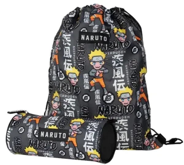 CUREPINK Set batoh a penál Naruto / Barelový penál na tužky / Motiv postav Naruto (97BW1BNAREPM)