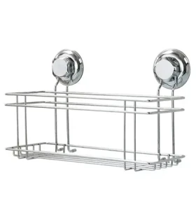 Compactor Bestlock Polička do koupelny s přísavkami chrom / bez vrtání / až 12kg (RAN7819)