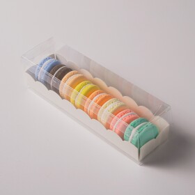 Cake star Krabička na makronky bílá na 7ks 19x5x5cm