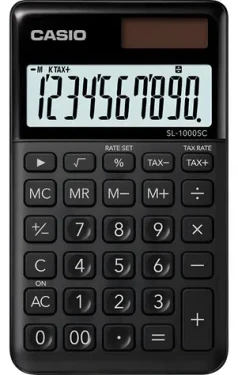 CASIO SL 1000 SC BK černá / Kalkulačka / desetimístná / duální napájení (4549526612596)