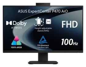 ASUS ExpertCenter P470VAK černá / All-in-one počítač / 27" FHD 100Hz / Intel Core 7 240H / 32GB / 1TB SSD / W11P (P470VAK-BPC7321TX)