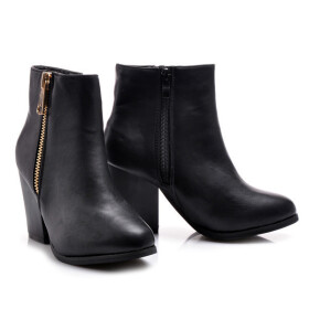černé kotníčkové dámské boty zipem model 1659903 AMERICAN CLUB