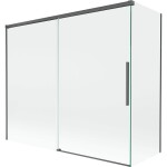MEXEN/S - Rox vanová zástěna 2-křídlová posuvná 180 + 90 x 150, transparent, grafit kartáčovaná 8C9-180-090-66-00