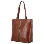 Luxusní dámská koženková kabelka na rameno Tijana, hnědá