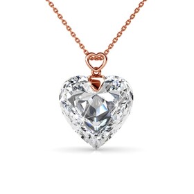 Royal Fashion stříbrný pozlacený Swarovski náhrdelník Srdce DPS0520