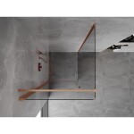 MEXEN/S - Mist-B sprchový kout dveře křídlové 75 x 75, transparent, měď kartáčovaná 8A2T-075-075-65-00