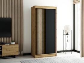 Šatní skříň Abi Lamelo Barva korpusu: Dub artisan, Rozměry: 100 cm