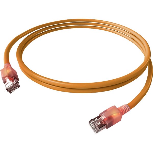 Easylan CS1OOADAD0005 RJ45 síťové kabely, propojovací kabely CAT 6A S/FTP 0.50 m oranžová dvoužilový stíněný, bez halogenů, samozhášecí 1 ks