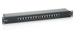 Equip Patch panel 16x RJ45 Cat6 FTP černá / Patch panel / 19" / 1U / 250 MHz / pozlacené kontakty (326416)
