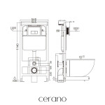 CERANO - Modul Basic pro WC závěsné - samostatně stojící - předstěnová instalace/sádrokarton - 54,5x114 CER-670783
