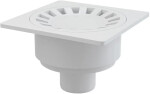 Alcadrain 1 - Alcadrain Podlahová vpust 150×150/50 mm přímá, mřížka šedá, vodní zápachová uzávěra APV16 APV16