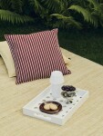 HAY Venkovní polštář Terrazza Terracotta Bold Stripe 50 × 50 cm, hnědá barva