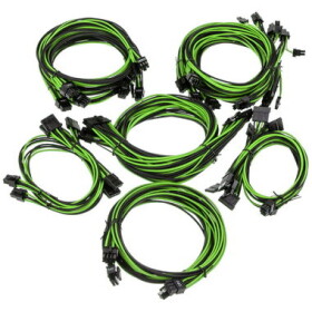 Super Flower Sleeve cable kit Pro černo-zelená / Sada kabelů pro zdroje Super Flower (SF-CKP-BKGR)