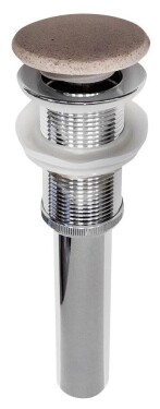 SAPHO - Umyvadlová výpust 5/4", click-clack, betonová zátka, bílý pískovec NDBH7000