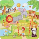 GRAFIX Dřevěné puzzle Zoo