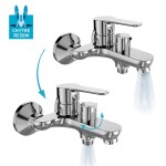 Mereo Vanová nástěnná baterie, Zuna, 100 mm, s keramickým přepínačem, bez příslušenství, chrom CB901A04Z