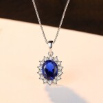 Stříbrná souprava šperků Swarovski Elements Kate, stříbro 925/1000, Modrá 40 cm + 5 cm (prodloužení)