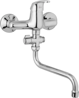 JB Sanitary Nástěnná umyvadlová a sprchová baterie SLIM, rozteč 150 mm, otočný přepínač, bez příslušenstvím, trubkové ramínko 300 mm A10 37 50