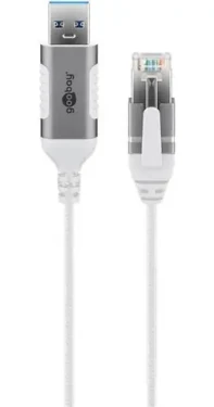 Goobay redukce USB-A - RJ-45 bílá / Redukce / USB 3.2 Gen 1 / Cat.6 / 1 Gbit/s / 10 m (74383)